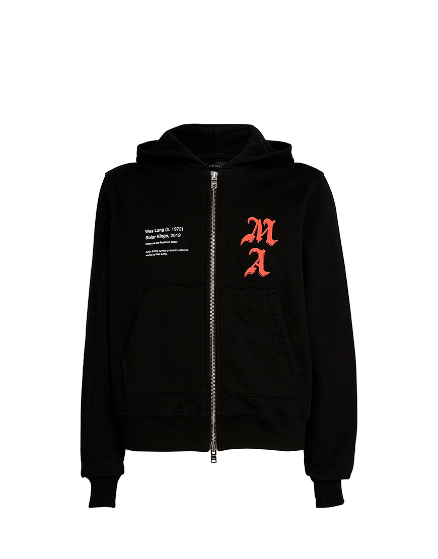 HOODIE AMIRI x WES LANG GRAPHIC ZIP BLACK