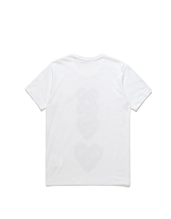 CAMISETA COMME DES GARCON WHITE VERTICAL HEARTS