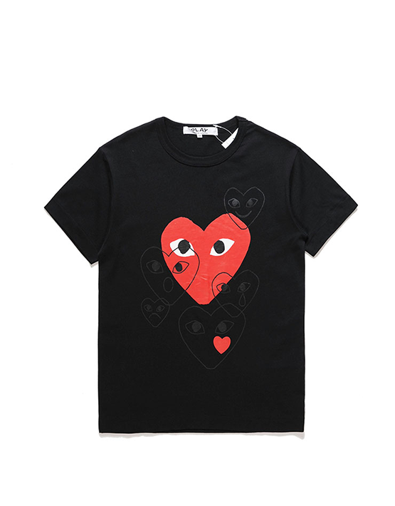 CAMISETA COMME DES GARCON BLACK MULTIPLE PRINTED HEART