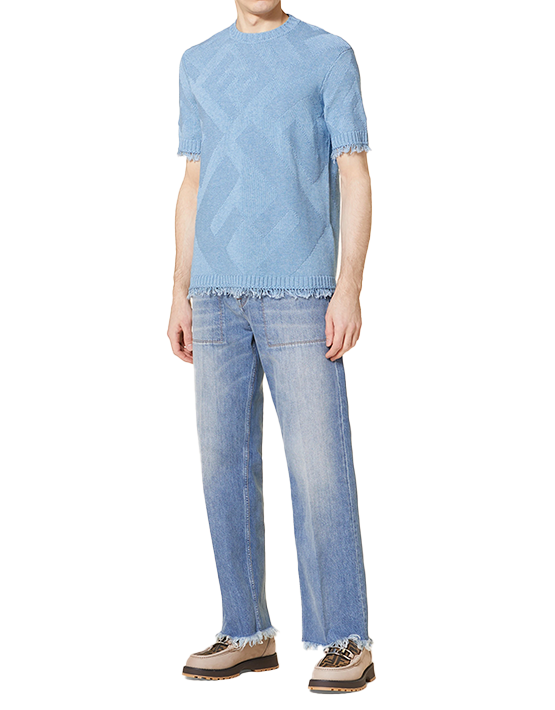 CAMISETA FENDI BLUE JACQUARD