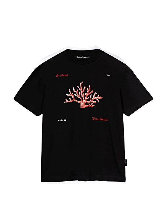 CAMISETA PALM ANGELS "GREETINGS" NEGRO