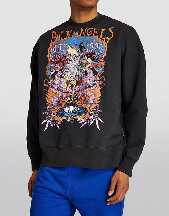 CREWNECK PALM ANGELS CONCERT BLACK