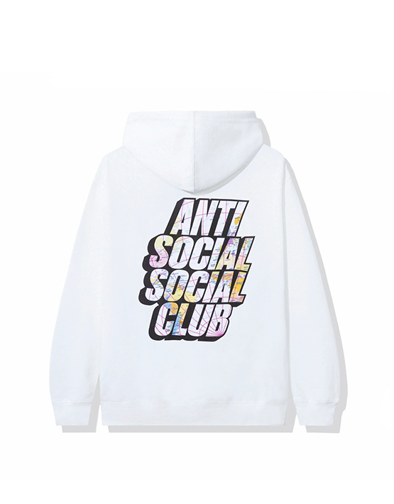 HOODIE ANTISOCIAL CLUB "CLUB DROP A PIN" BLANCO