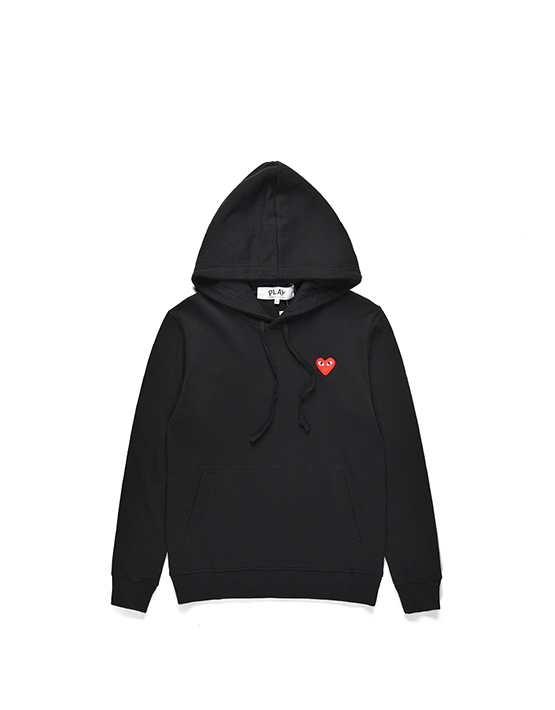 HOODIE COMME DES GARCON BLACK RED HEART