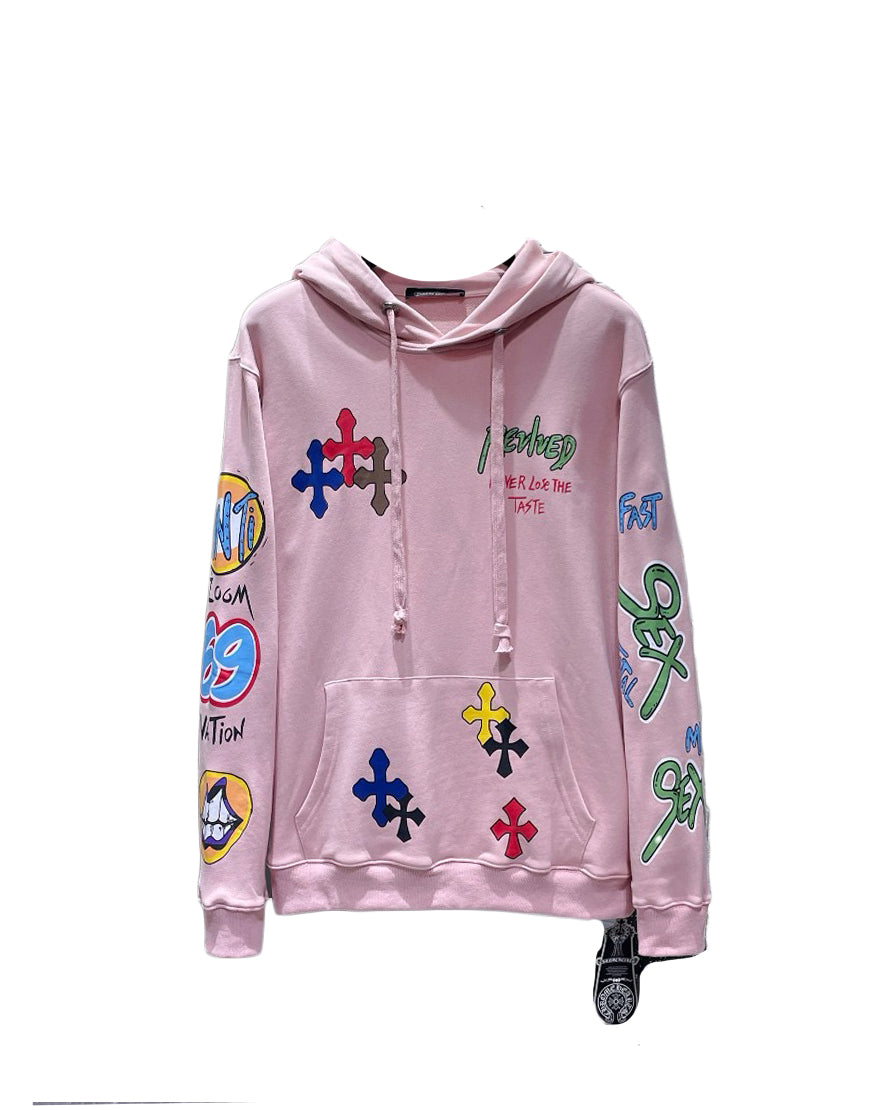 HOODIE CHROME HEARTS PINK