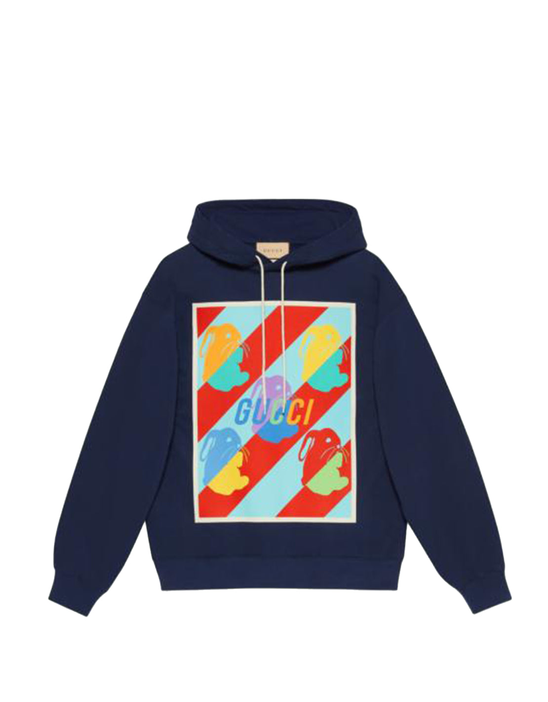 HOODIE GUCCI RABBIT PRINT AZUL