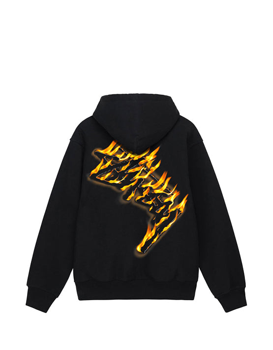 HOODIE STUSSY ZIPPER BURNING STOCK BLACK