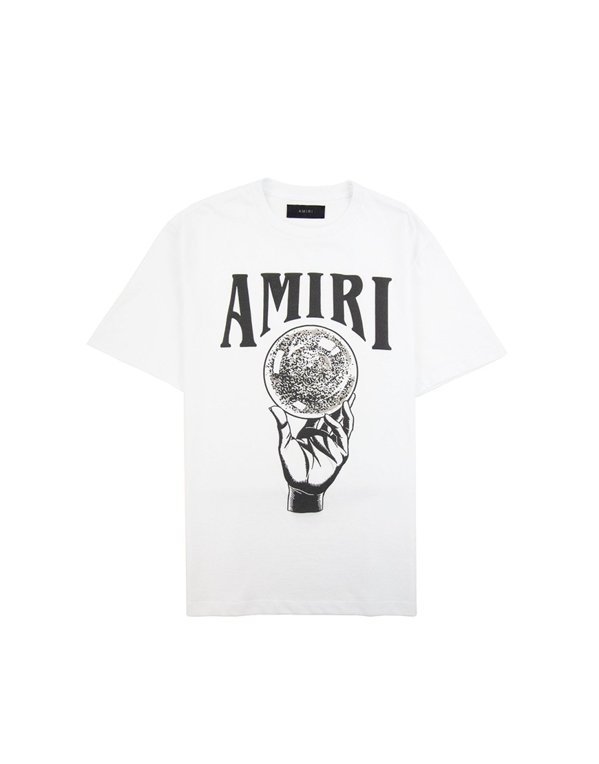 CAMISETA AMIRI CRYSTAL BALL LOGO BLANCA